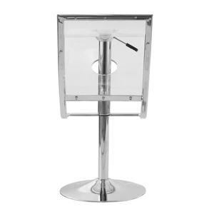 LeisureMod Napoli Acrylic Bar Stool, Clear/Silver