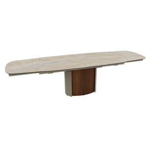 Calligaris Yoroi W78.7-inch-97.6-inch-116.5-inch Ceramic/Metal/Wood Customizable Extendable Elliptical Dining Table