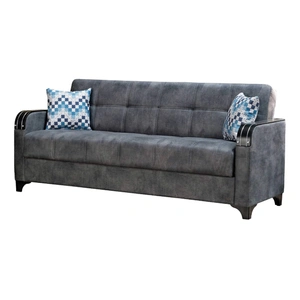 Empire Furniture, USA Nebraska Fabric Storage Sleeper Living Room Set, Grey