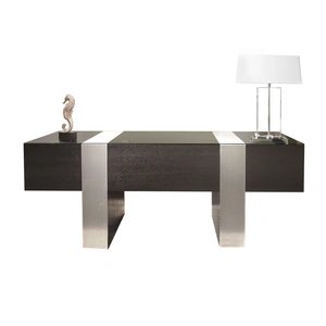 Sharelle Furnishings Nero Glass Desk