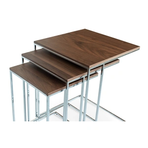SohoConcept Furniture Three End Metal Base Wood Veneer Nesting Table