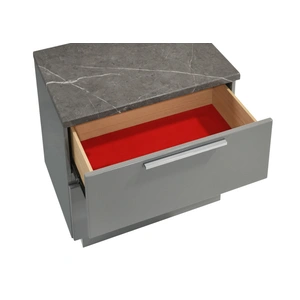 Galaxy Home Furnishings Elara Wood Nightstand w/2 Drawers, Gray