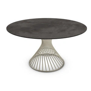 Calligaris Vortex W55.1-inch Ceramic/Metal Customizable Round Dining Table