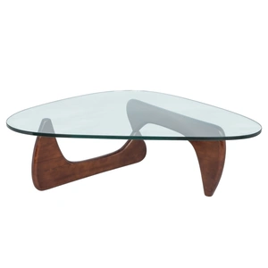 LeisureMod Imperial Triangle Glass Coffee Table