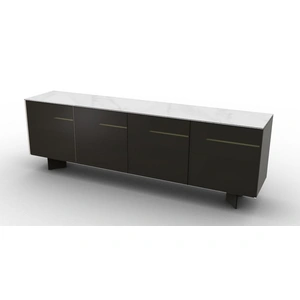 Calligaris Universal Ceramic/Wood Customizable Sideboard w/4 Glass Doors & Metal Frame