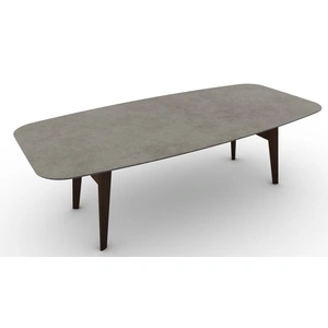 Calligaris Abrey W98.4-inch Ceramic/Wood Customizable Elliptical Dining Table