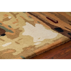 Chandra Nirvana Wool Handmade Rug, Blue/Green/Beige/Gold/Burgundy