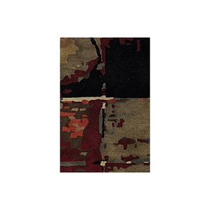 Chandra Nirvana Wool Round Handmade Rug, 7'9-inch, Burgundy/Grey/Green/Tan/Black