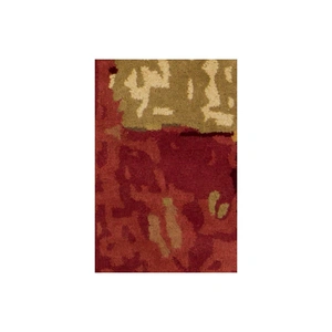Chandra Nirvana Wool Round Handmade Rug, 7'9-inch, Burgundy/Green/Tan/Black/Brown