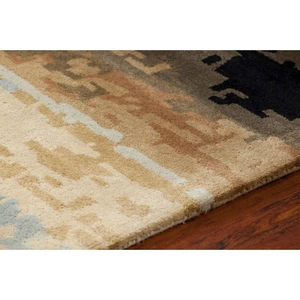Chandra Nirvana Wool Handmade Rug, Blue/Beige/Brown/Green/Black