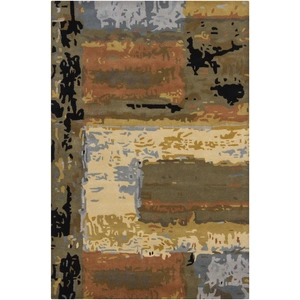 Chandra Nirvana Wool Handmade Rug, Blue/Beige/Brown/Green/Black
