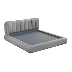 Beverly Hills Furniture Noah Leather Platform Bed, Smoke Grey