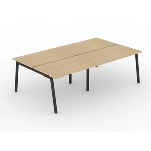 NARBUTAS Nova A 125.8-inch Office 4-Desk Bench w/Metal Frame