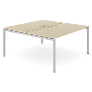 NARBUTAS Nova U D64.6-inch Rectangular Office 2-Desk Bench w/2 Grommets