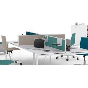 NARBUTAS Nova Fabric Desk Screen w/Metal Frame for 4-Desk Bench (w/Metal Fittings)
