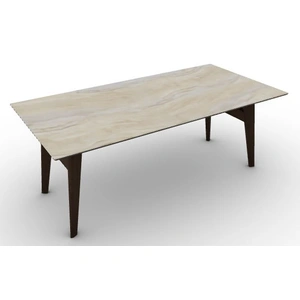 Calligaris Abrey W78.7-inch Ceramic/Wood Customizable Rectangular Dining Table