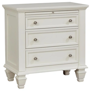 Coaster Sandy Beach Wood Nightstand w/3 Drawers, Buttermilk