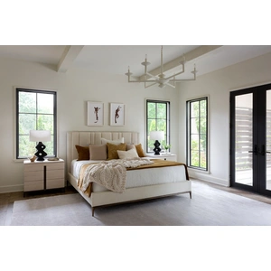 Universal Furniture Summerland Fabric/Metal Panel Bed, Berber Snow
