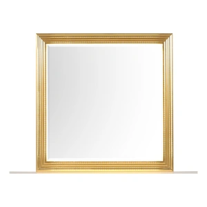 Galaxy Home Furnishings Obsession Square Wood Veneer Mirror with LED Lighting, White/Gold