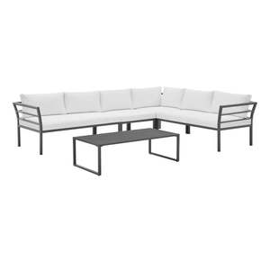 Manhattan Comfort Sunnyside Corner Patio Conversation Set w/Table