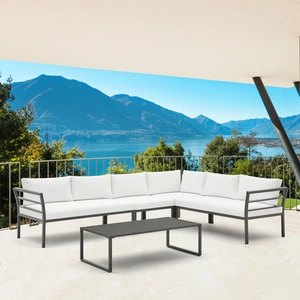 Manhattan Comfort Sunnyside Corner Patio Conversation Set w/Table