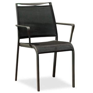 Whiteline Modern Living Aloha Outdoor Dining Armchair, Gray (Set of 4)
