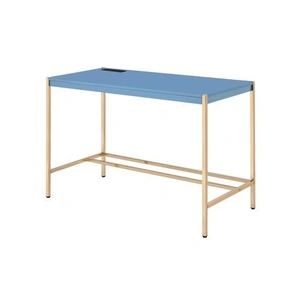 ACME Midriaks Writing Desk, Navy Blue & Gold Finish
