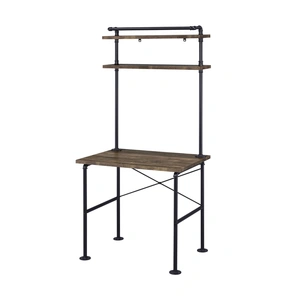 ACME Ensata Writing Desk, Rustic Oak & Black Finish