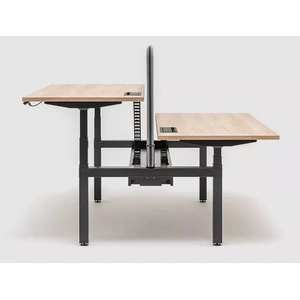 MDD Office Furniture Ogi Drive Twin-Motor Sit-Stand Office 2-Desk Bench w/Common Cable Tray, W78.7-inch x D66.5-inch