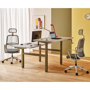 MDD Office Furniture Ogi Drive Manual Height Adjustment Office Bench Desk, W47.2-inch x D66.5-inch