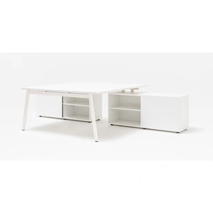 MDD Office Furniture Ogi M Office Straight 2-Desk Bench w/Managerial Storage