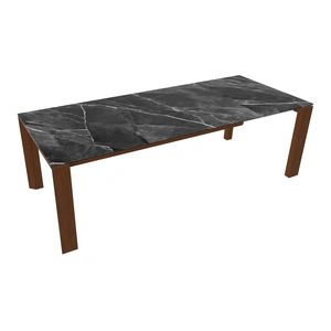 Calligaris Omnia W70.9-inch-94.5-inch Rectangular Ceramic/Wood Veneer Extendable Dining Table