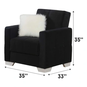Empire Furniture, USA Ontario Fabric Armchair in Black