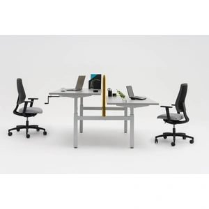 MDD Office Furniture Ogi Drive 63-inch 2-Person Sit-Stand Office Bench Desk w/Hand Crank Adjustment