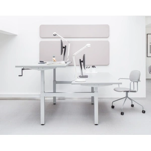 MDD Office Furniture Ogi Drive 63-inch 2-Person Sit-Stand Office Bench Desk w/Hand Crank Adjustment
