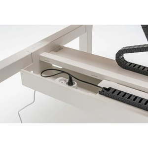 MDD Office Furniture Ogi Drive Twin-Motor Sit-Stand Office 2-Desk Bench w/Common Cable Tray, W62.9-inch x D66.5-inch
