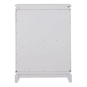 Galaxy Home Furnishings Opium 5-Drawer Wood Veneer Chest with LED Lighting, Milky White