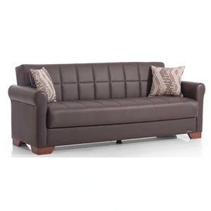 Casamode Orbit Convertible Sofa Bed | Brown Leatherette Sleeper, Brown