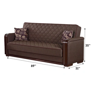Empire Furniture, USA Oregon Fabric Storage Sofabed, Brown
