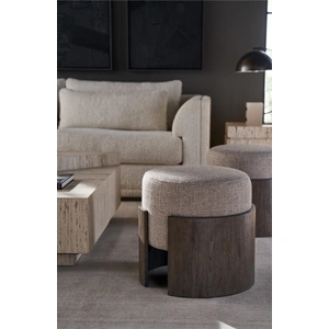 Universal Furniture Evo Fabric/Wood Stool, Merrimac Dune/Washed Charcoal