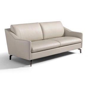 Diven Living Oxa Leather Sofa, Spessorato Creta