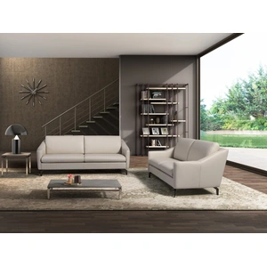 Diven Living Oxa Leather Sofa, Spessorato Creta