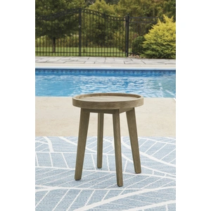 Ashley Furniture Marina Sun Round Wood End Table, Beige