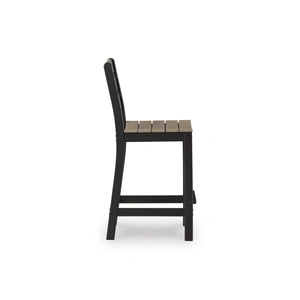 Ashley Furniture Shoreline Beach Rectangular Polyethylene Counter Table Set, Black/Beige