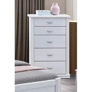 Pantek Furniture P255 Storage Panel Bedroom Set with LED Light in White