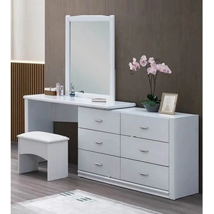 Pantek Furniture P255 6-Drawer Double Dresser in White