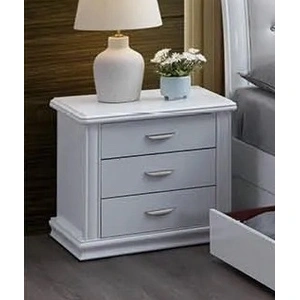 Pantek Furniture P255 3-Drawer Nightstand in White