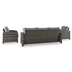 Ashley Furniture Oasis Court 4-Piece Outdoor Nuvella Fabric/Resin Wicker Seating Set