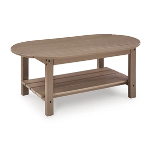 Ashley Furniture Grover Beach Oval Polyethylene Cocktail Table, Driftwood