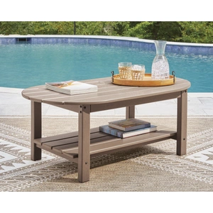 Ashley Furniture Grover Beach Oval Polyethylene Cocktail Table, Driftwood